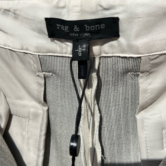 🌻NEW rag & bone Marianne Ivory Black Pinstripe Ponte Pants | Size Large - Picture 11 of 12